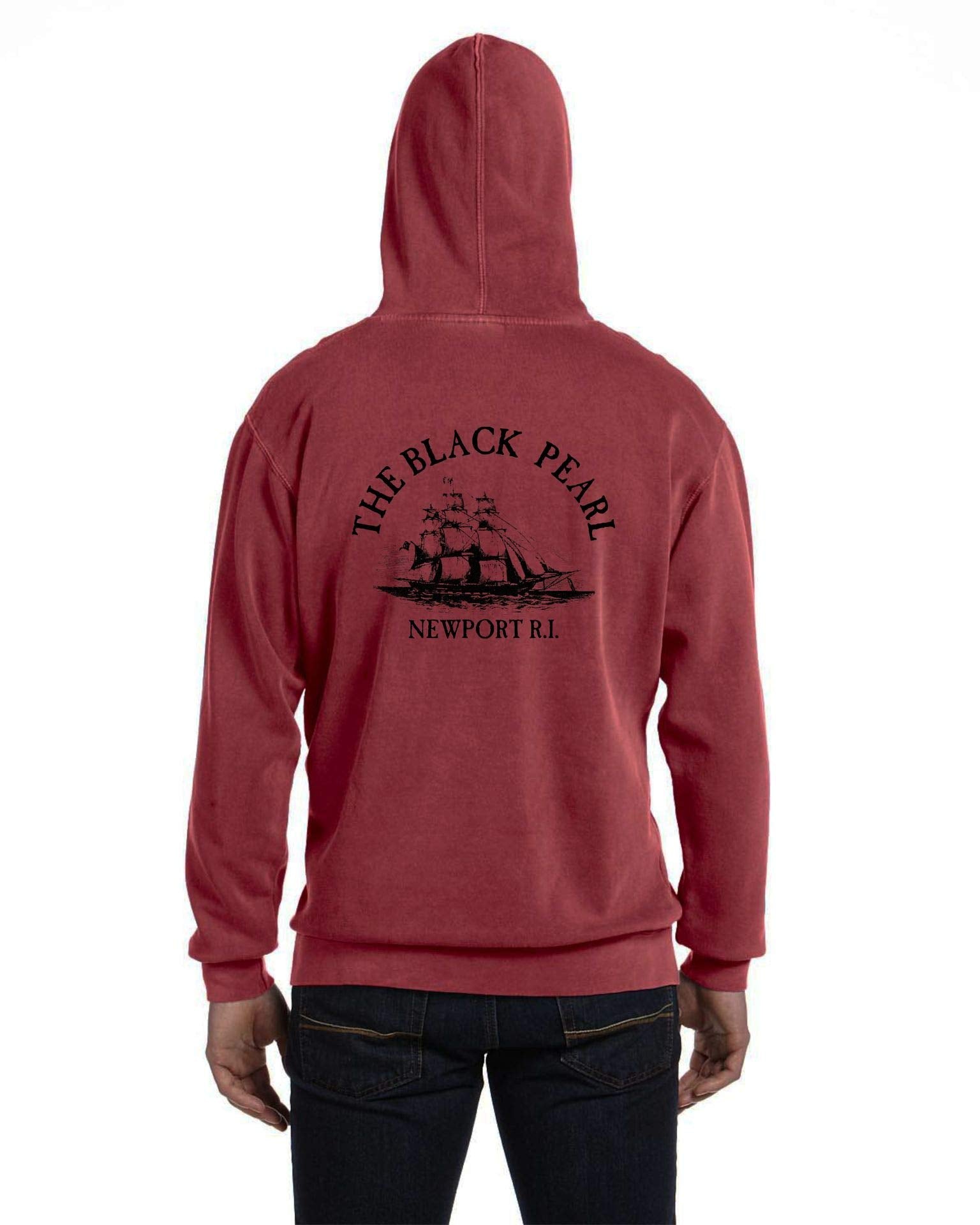 The Black Pearl Hoodie Sweatshirt | 100% Cotton Unisex Pullover with Drawstring Hood | Soft, Warm, Stylish | Tall Ship Logo | Winter Wear