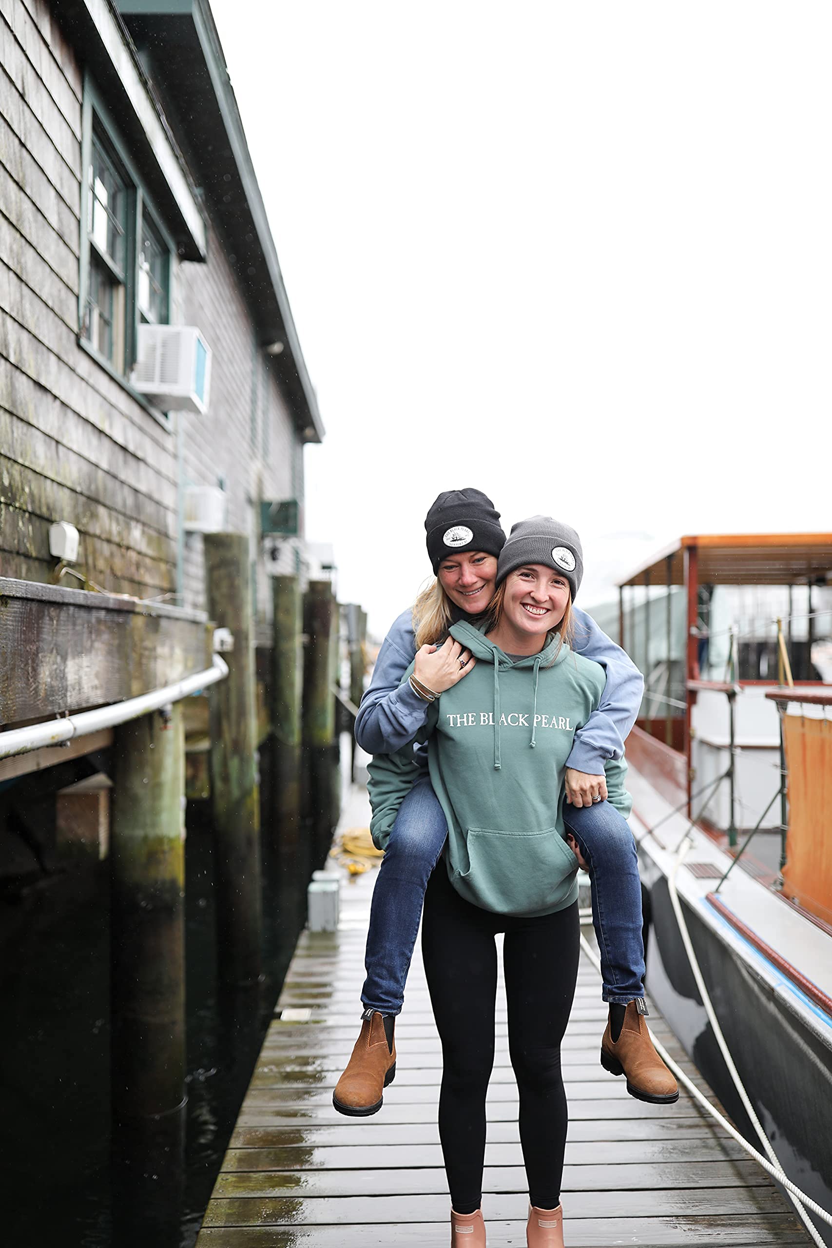 The Black Pearl Beanie Wool Knit Hat with Tall Ship Logo | Warm Winter Unisex Hat, 100% Wool | Stylish, Multi-Color Design