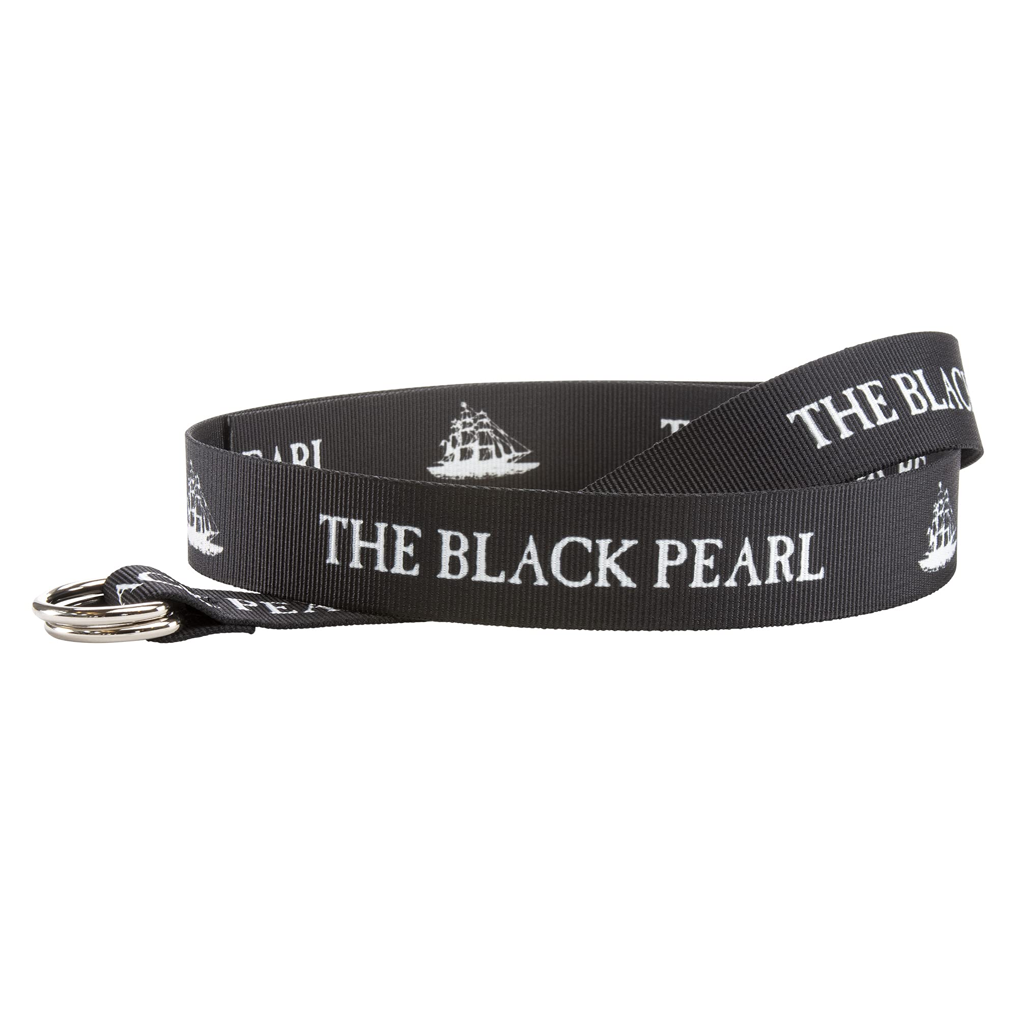 The Black Pearl D-Ring Belt – Adjustable 100% Nylon Strap with Metal Buckle | Unisex Jean Pant Belt with Ship Logo