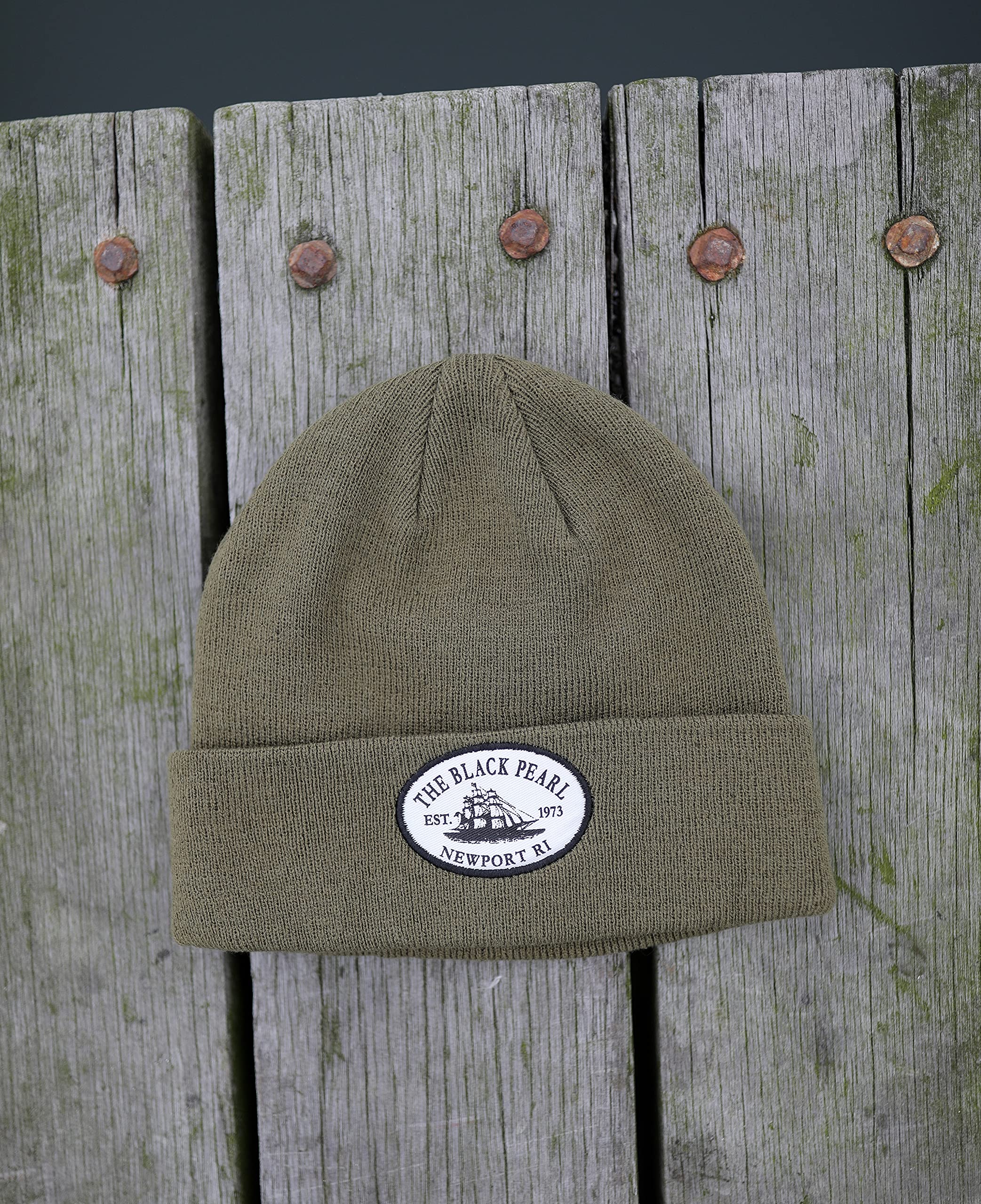 The Black Pearl Beanie Wool Knit Hat with Tall Ship Logo | Warm Winter Unisex Hat, 100% Wool | Stylish, Multi-Color Design