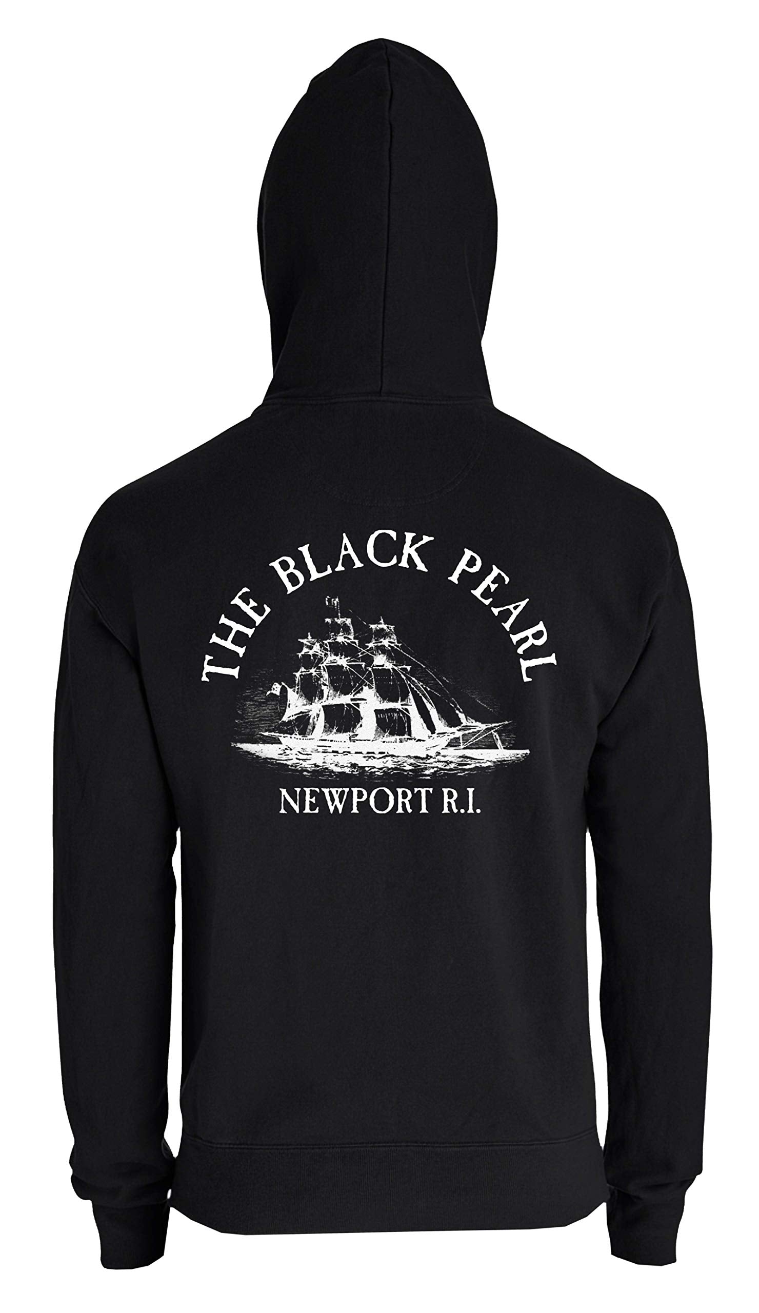 The Black Pearl Hoodie Sweatshirt | 100% Cotton Unisex Pullover with Drawstring Hood | Soft, Warm, Stylish | Tall Ship Logo | Winter Wear