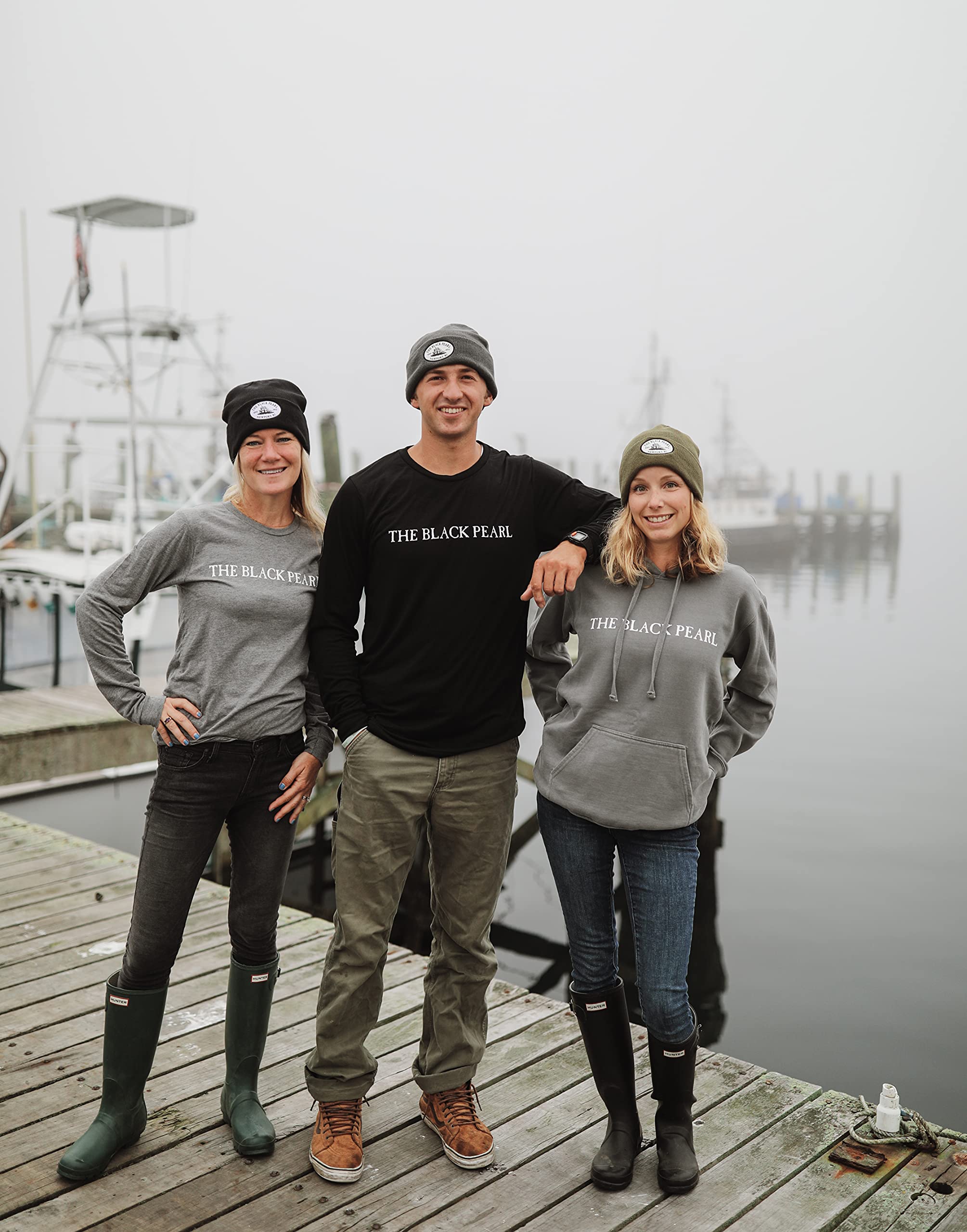 The Black Pearl Beanie Wool Knit Hat with Tall Ship Logo | Warm Winter Unisex Hat, 100% Wool | Stylish, Multi-Color Design
