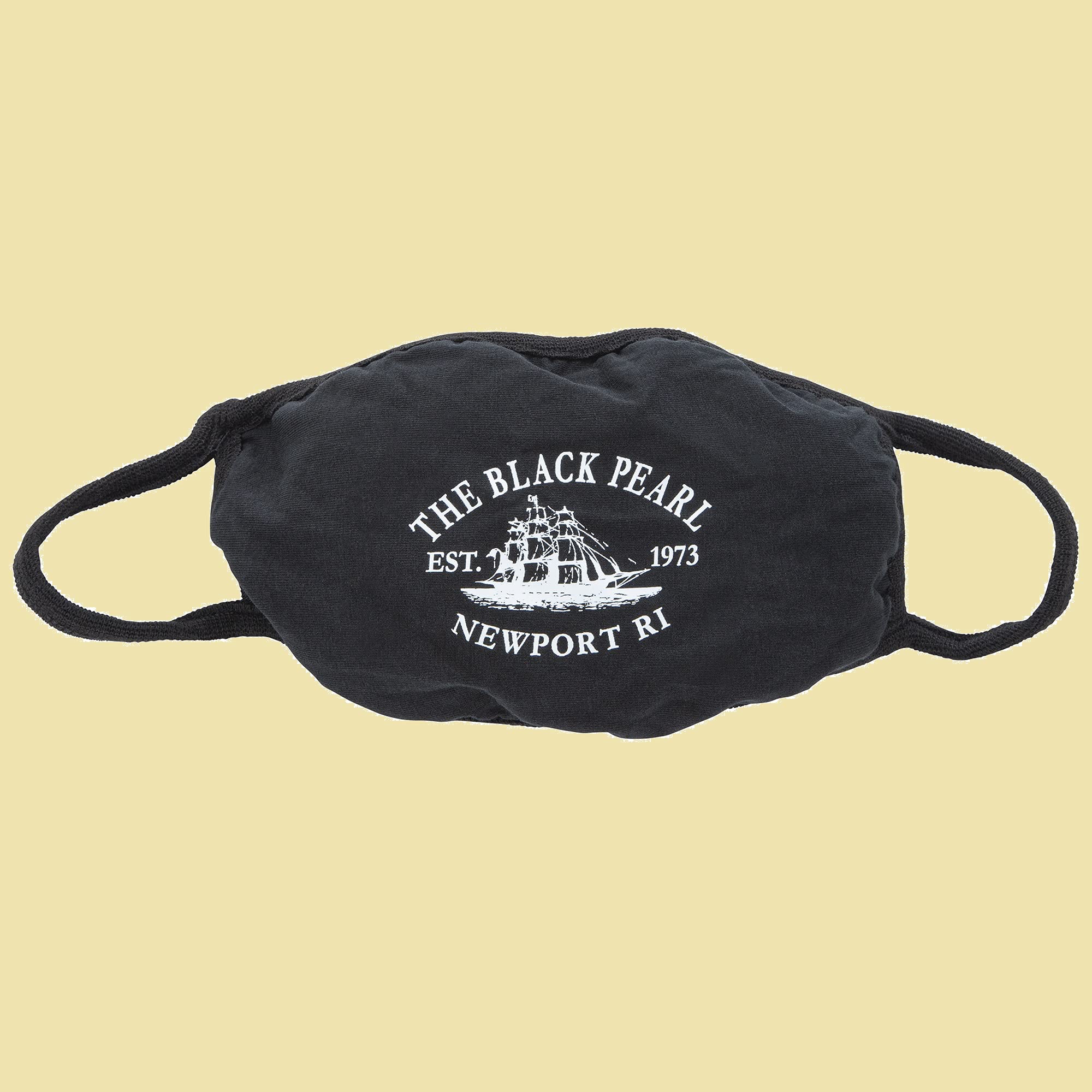 The Black Pearl Face Cover – White & Black Unisex Reusable Mask with Logo | Breathable, Washable & Comfortable Fit