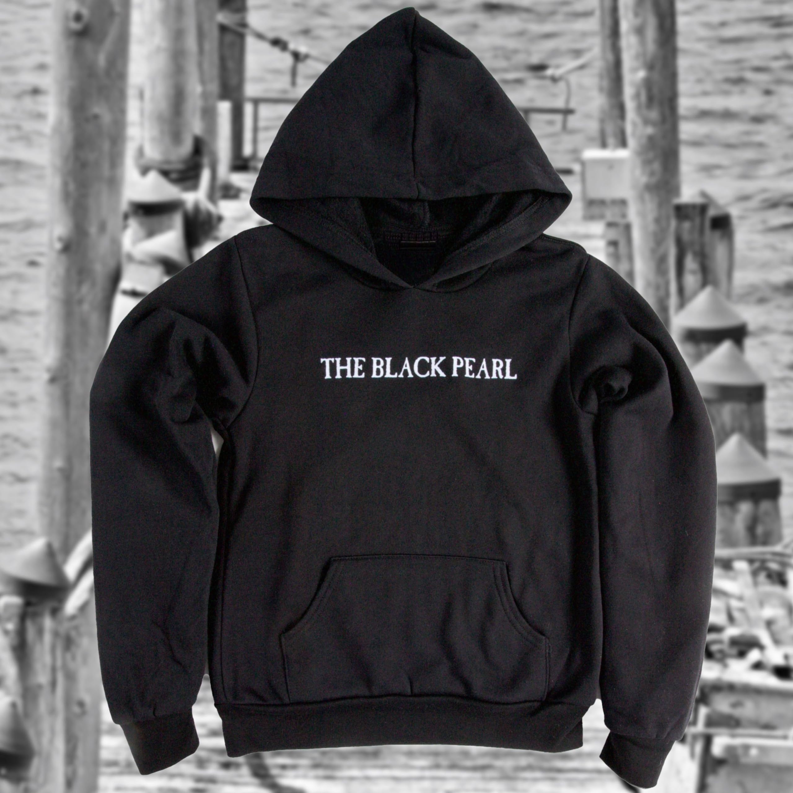 The Black Pearl Kids Hooded Sweatshirt - 100% Cotton Pullover Hoodie for Boys & Girls | Unisex Youth Sizes S, M, L | Made in USA