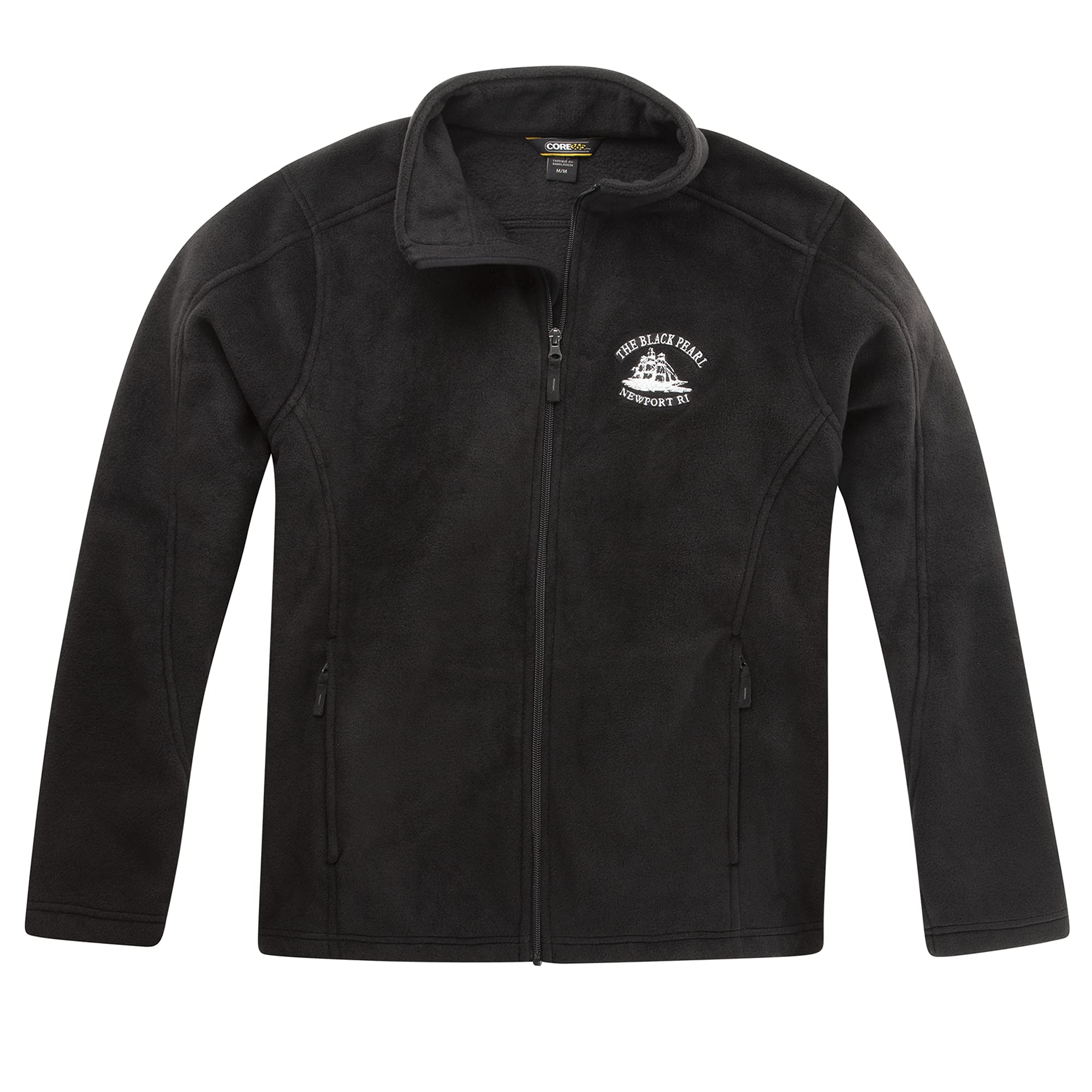 The Black Pearl Men's Fleece Jacket – Lightweight Wind-Resistant Zip-Up with Two Zipper Pockets | Sizes S-XXL | Ship Logo Design