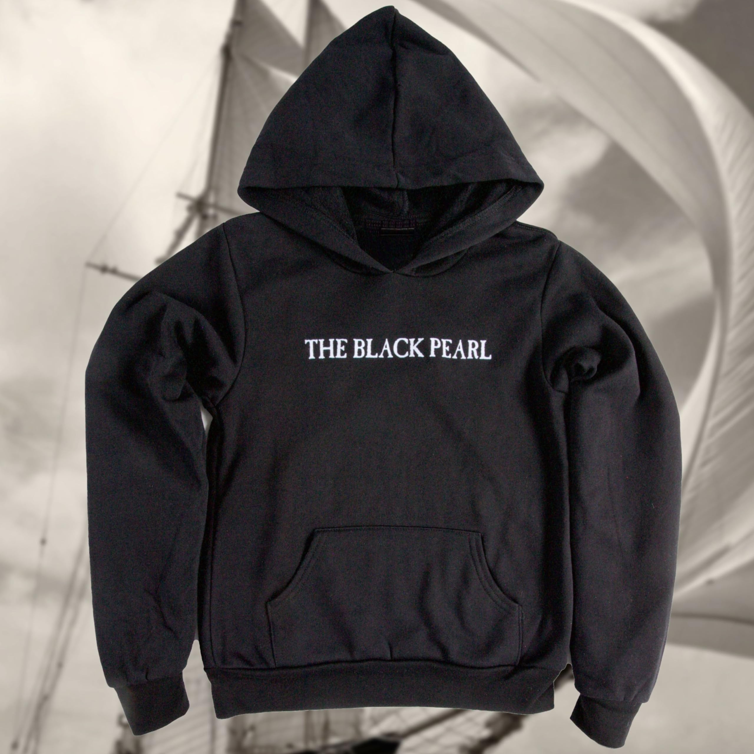 The Black Pearl Kids Hooded Sweatshirt - 100% Cotton Pullover Hoodie for Boys & Girls | Unisex Youth Sizes S, M, L | Made in USA
