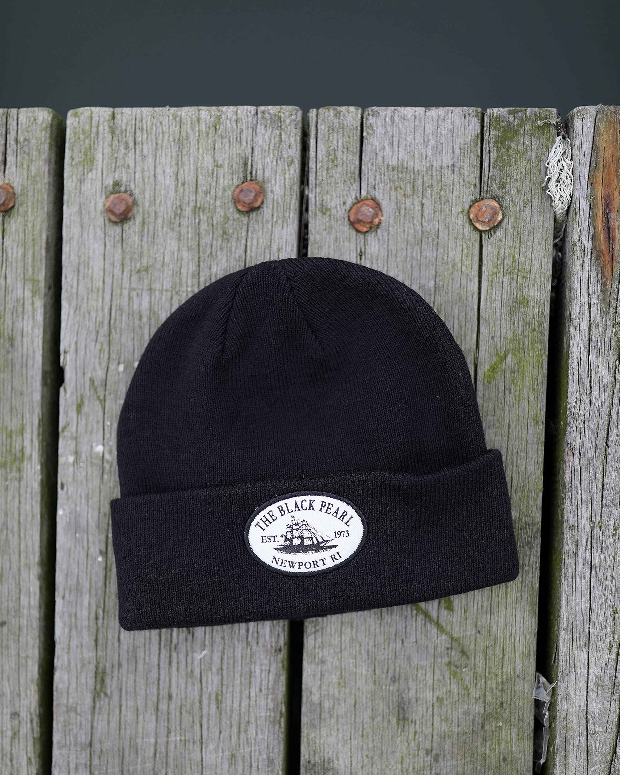 The Black Pearl Beanie Wool Knit Hat with Tall Ship Logo | Warm Winter Unisex Hat, 100% Wool | Stylish, Multi-Color Design