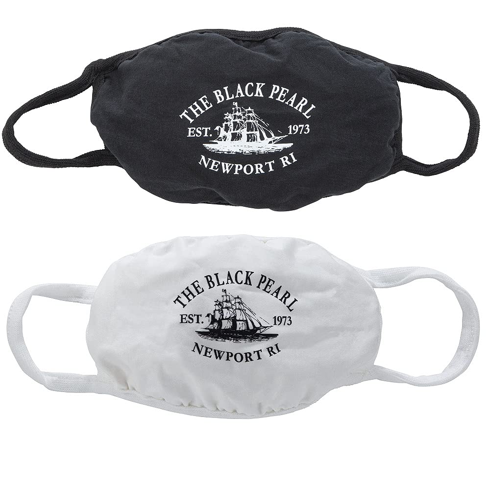 The Black Pearl Face Cover – White & Black Unisex Reusable Mask with Logo | Breathable, Washable & Comfortable Fit