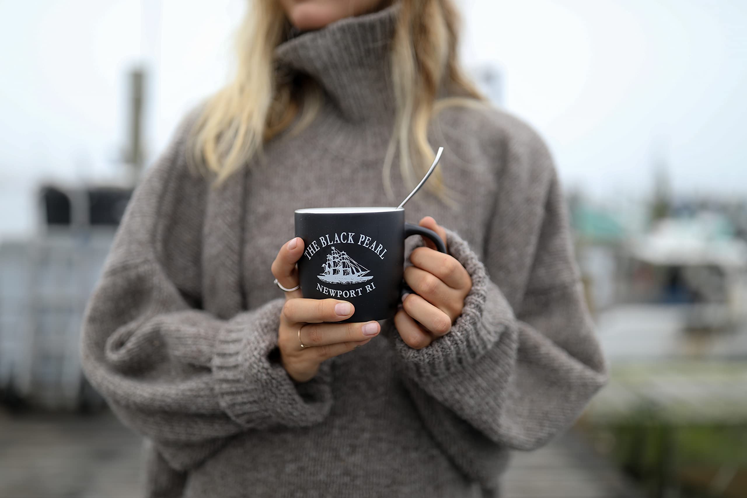 The Black Pearl Coffee Mug with Tall Ship Logo – Large Capacity Tea & Coffee Cup | Modern, Dishwasher-Safe Mug – Available in Two Colors