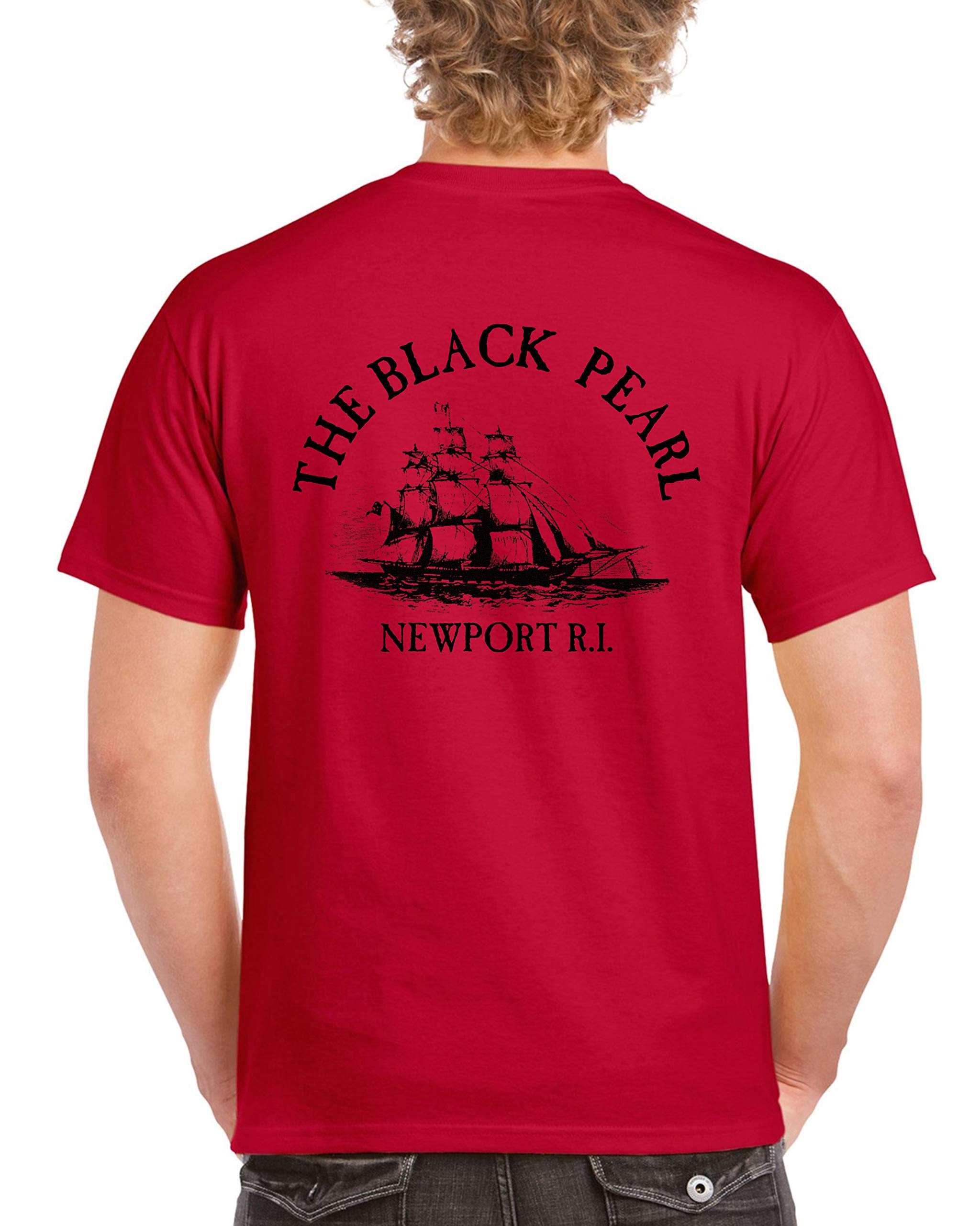 The Black Pearl T-Shirt Newport RI | 100% Cotton Men's & Women's Crew Tee Shirt | Tall Ship Logo Unisex