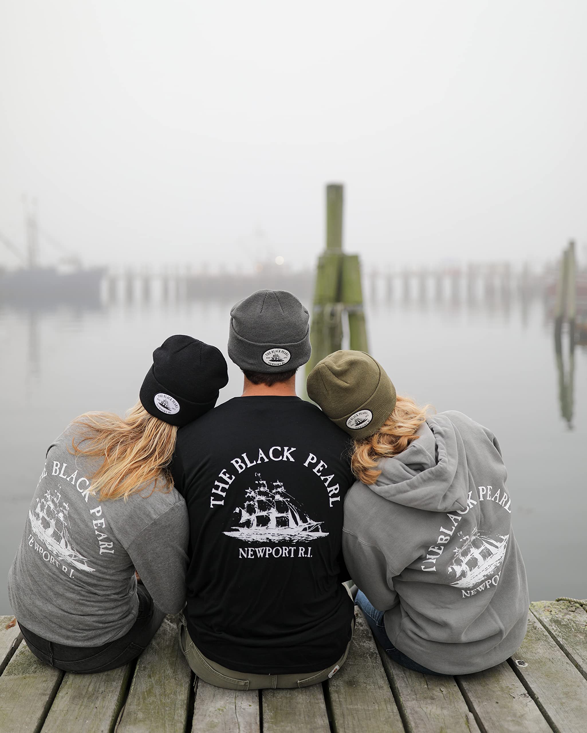 The Black Pearl Beanie Wool Knit Hat with Tall Ship Logo | Warm Winter Unisex Hat, 100% Wool | Stylish, Multi-Color Design