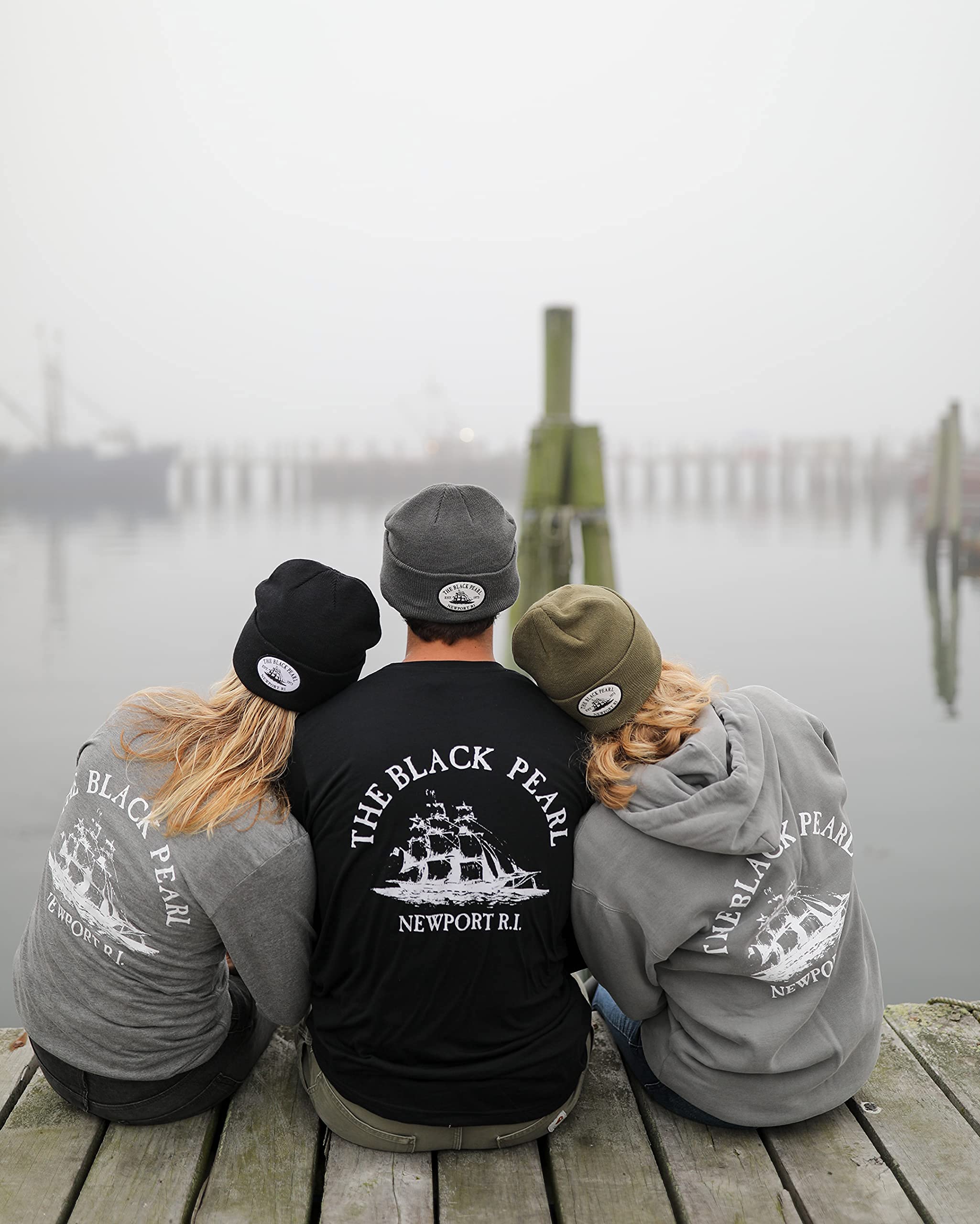 The Black Pearl Beanie Wool Knit Hat with Tall Ship Logo | Warm Winter Unisex Hat, 100% Wool | Stylish, Multi-Color Design