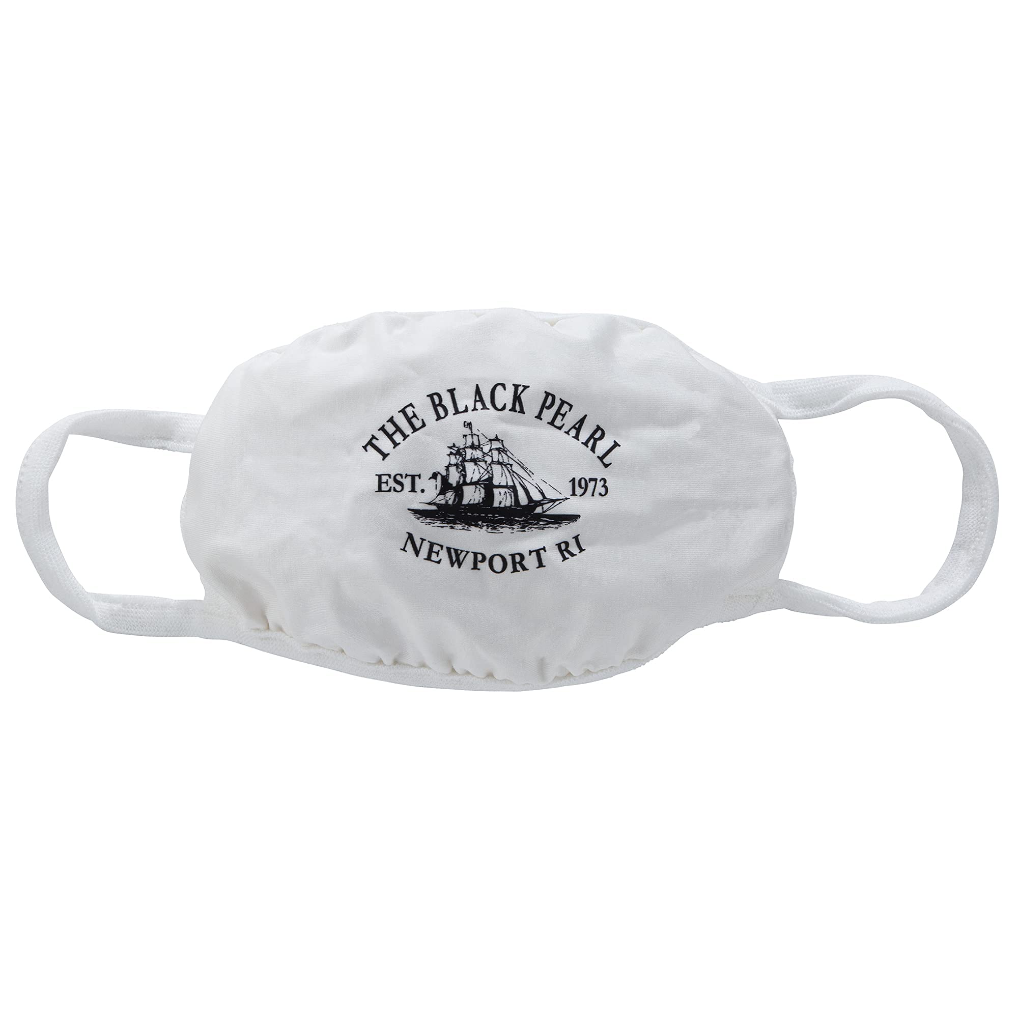 The Black Pearl Face Cover – White & Black Unisex Reusable Mask with Logo | Breathable, Washable & Comfortable Fit