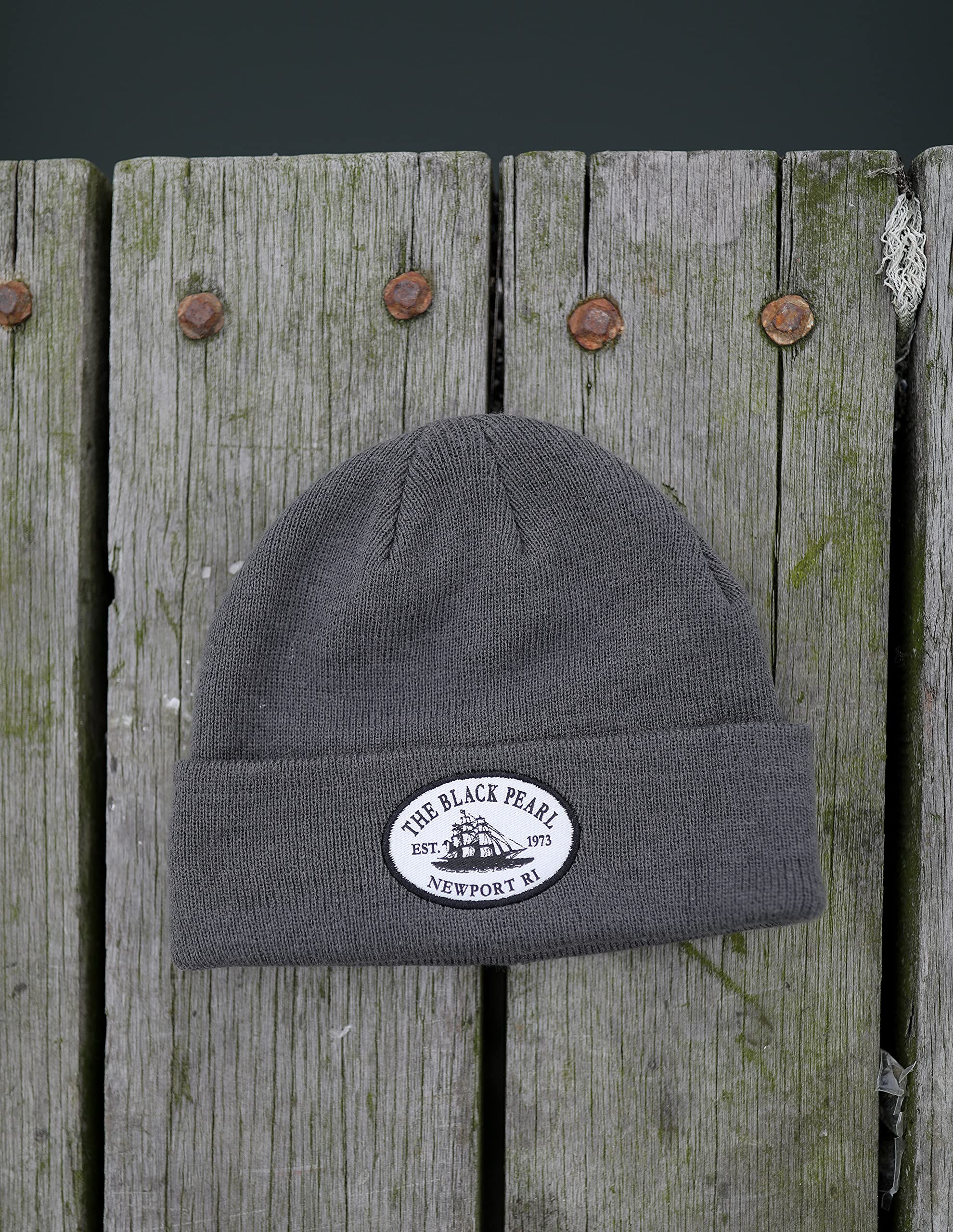 The Black Pearl Beanie Wool Knit Hat with Tall Ship Logo | Warm Winter Unisex Hat, 100% Wool | Stylish, Multi-Color Design