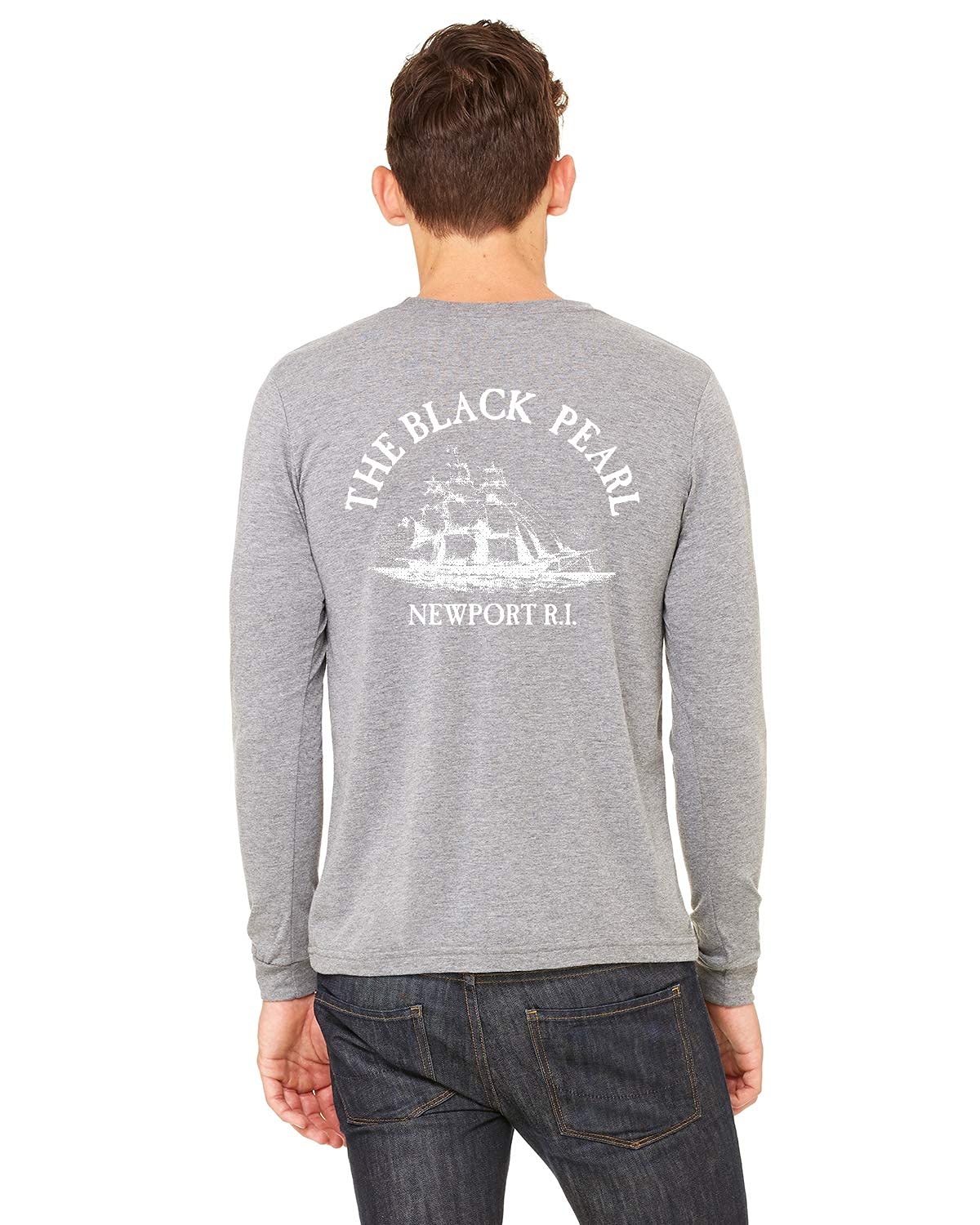 The Black Pearl Long Sleeve Tall Ship Logo 100% Cotton Unisex T-Shirt - Breathable & Stylish | Perfect for Men & Women, Outdoor & Casual Wear