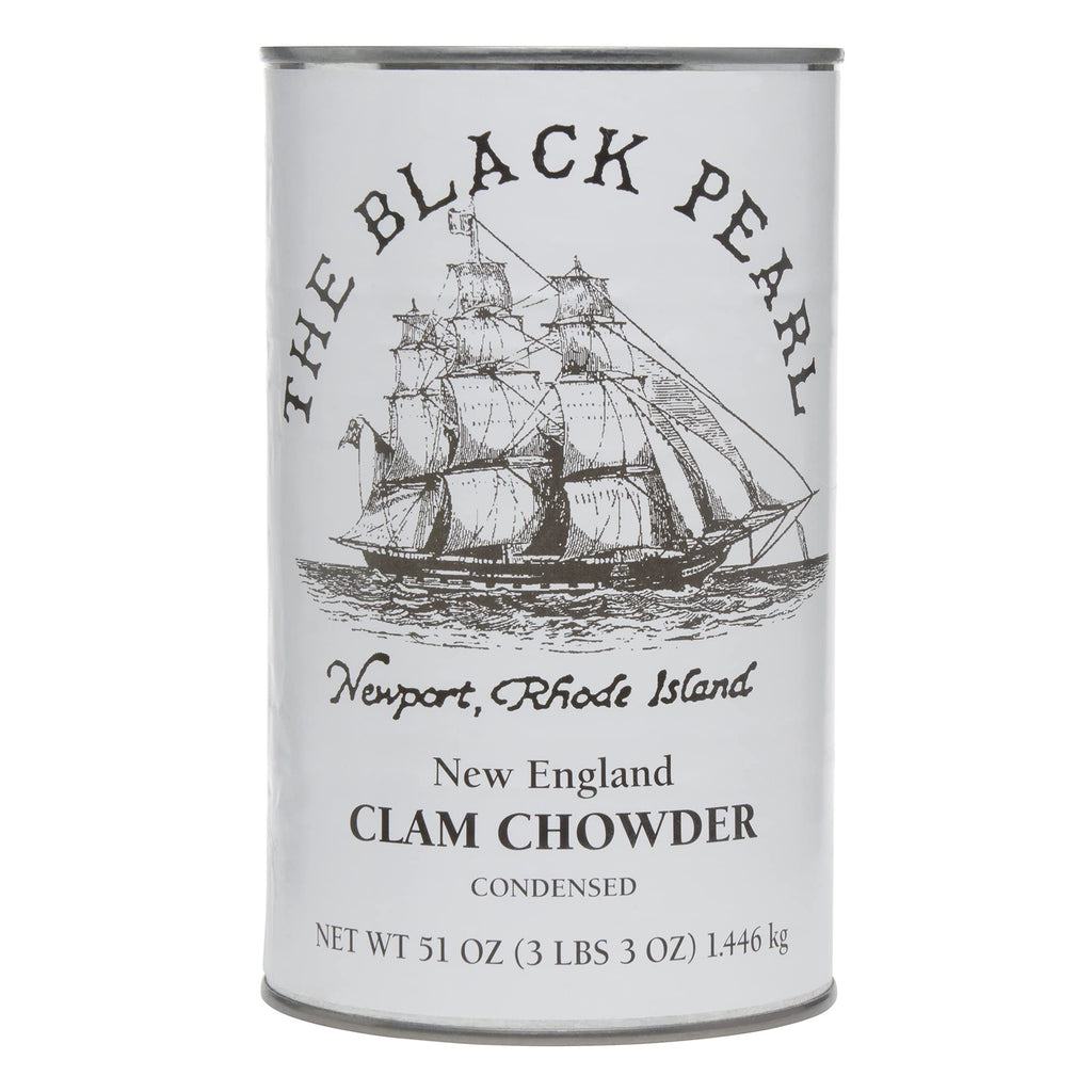 The Black Pearl Clam Chowder – New England Famous Condensed Soup, 51 oz (1 Can) | Made with All Natural Ingredients | Authentic Recipe from Newport, Rhode Island