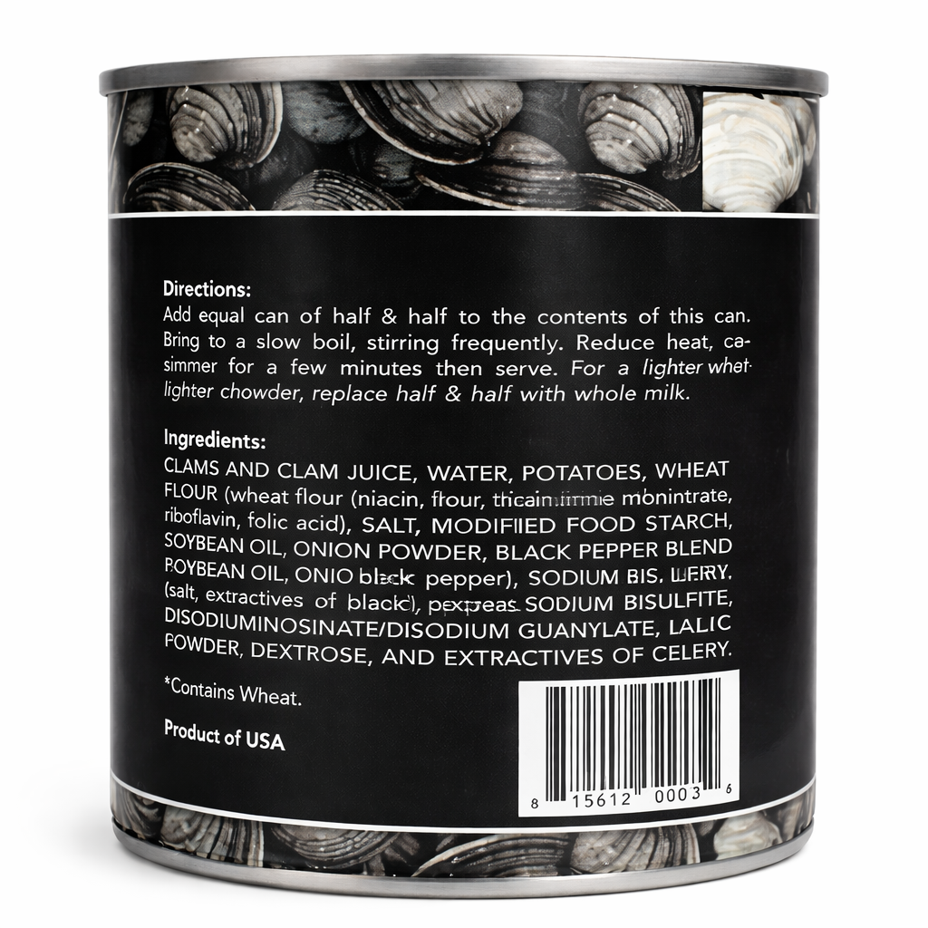 The Black Pearl New England Clam Chowder | Authentic Condensed Soup Recipe from Newport Rhode Island | 15oz Cans (Pack of 12)
