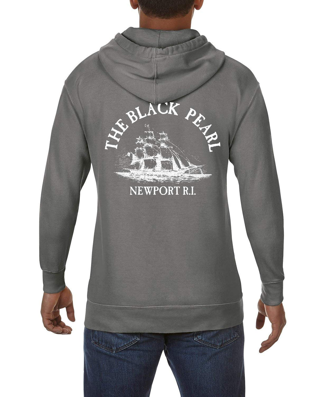 The Black Pearl Hoodie Sweatshirt | 100% Cotton Unisex Pullover with Drawstring Hood | Soft, Warm, Stylish | Tall Ship Logo | Winter Wear