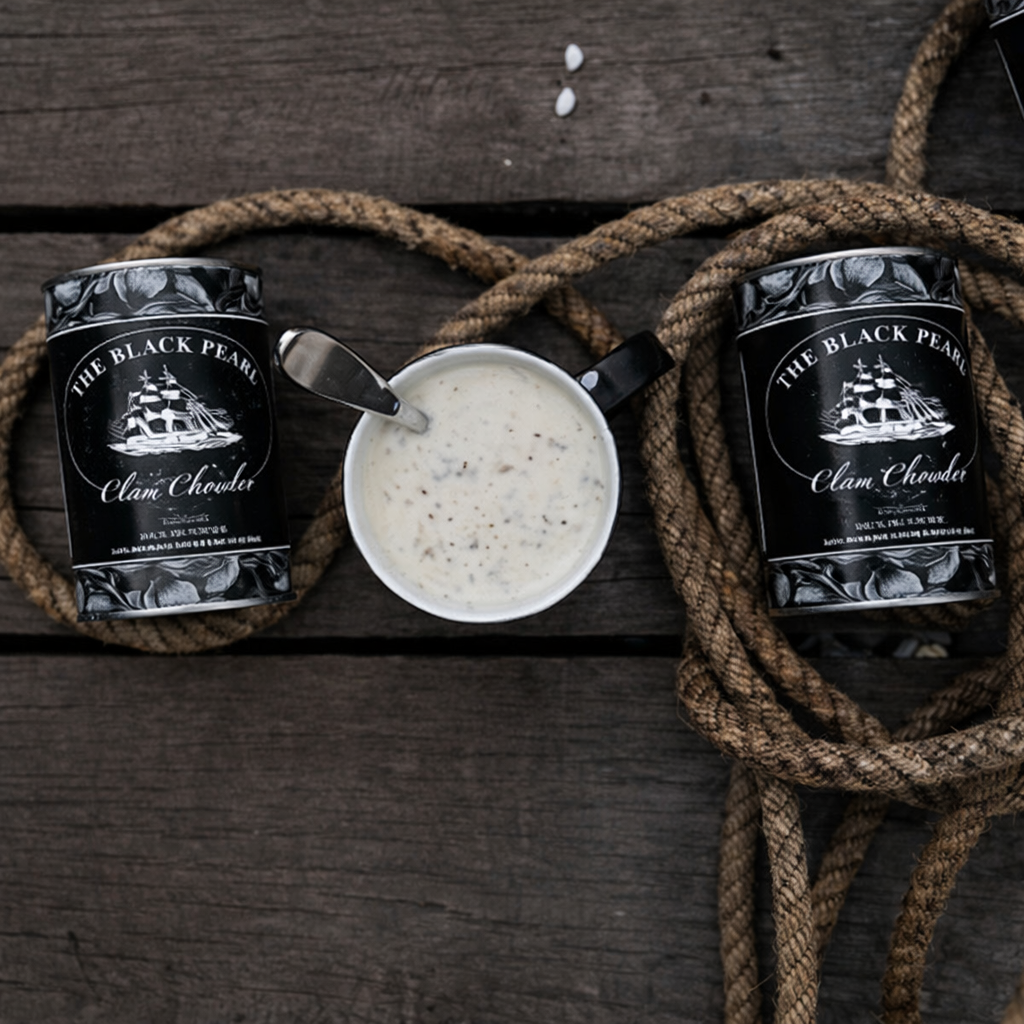 The Black Pearl New England Clam Chowder | Authentic Condensed Soup Recipe from Newport Rhode Island | 15oz Cans (Pack of 12)
