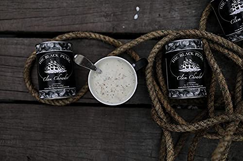 The Black Pearl Clam Chowder – New England Famous Condensed Soup, 15oz Cans | Made with All-Natural Ingredients in Newport Rhode Island (Pack of 6)