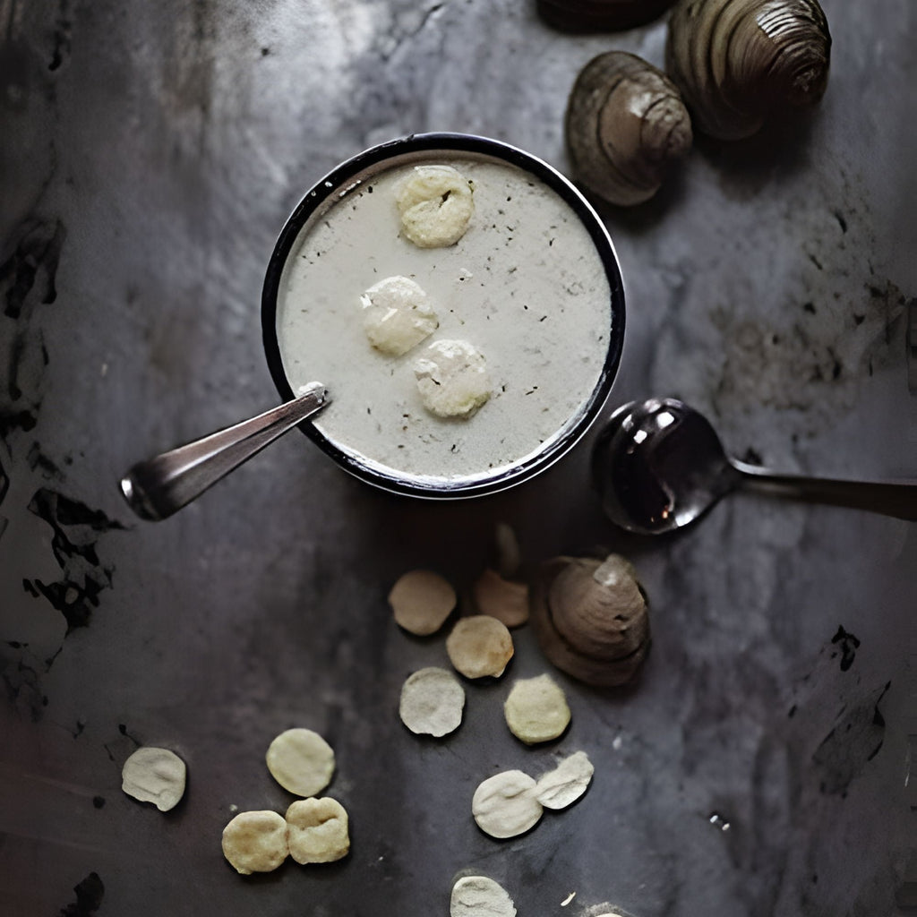 The Black Pearl New England Clam Chowder | Authentic Condensed Soup Recipe from Newport Rhode Island | 15oz Cans (Pack of 12)