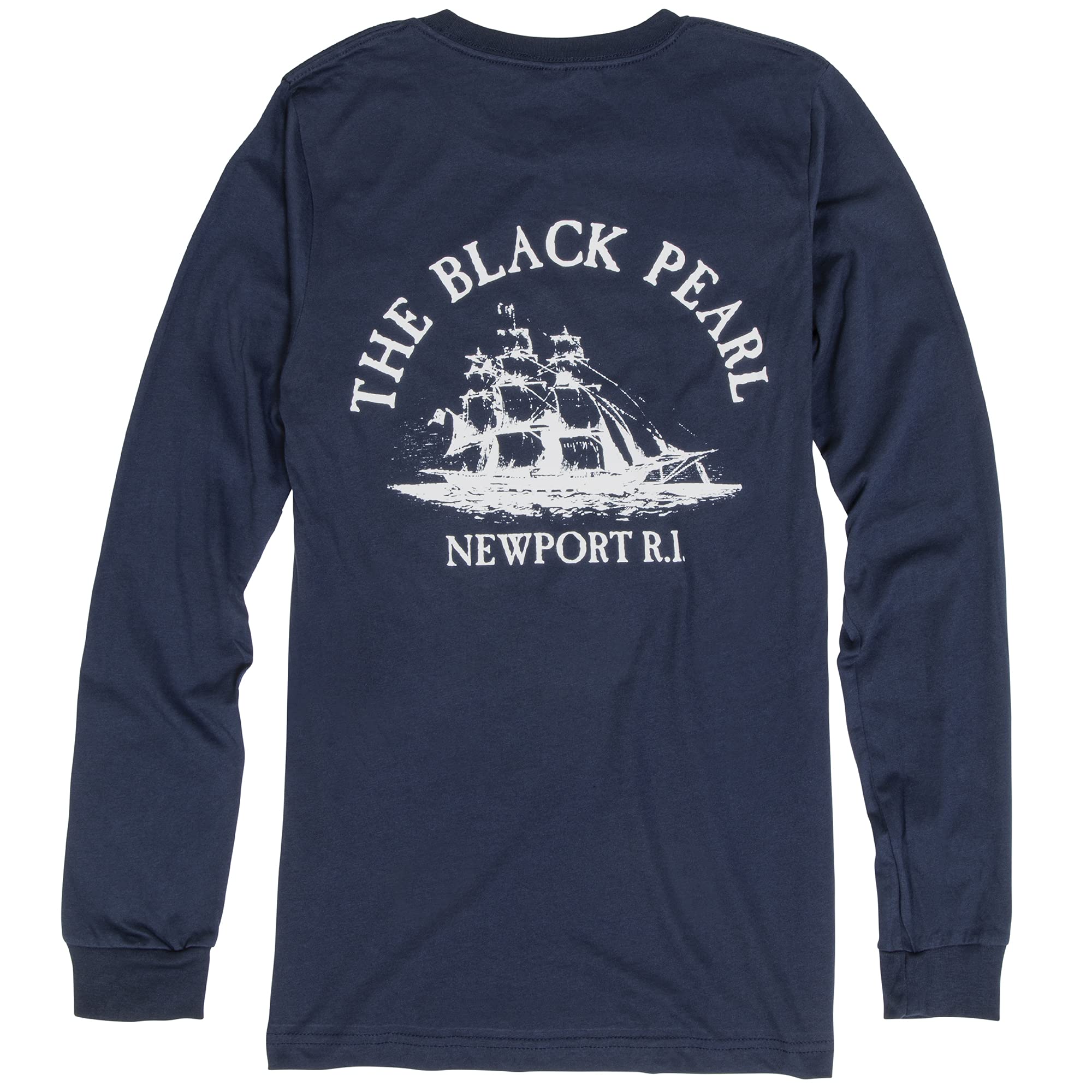 The Black Pearl Long Sleeve Tall Ship Logo 100% Cotton Unisex T-Shirt - Breathable & Stylish | Perfect for Men & Women, Outdoor & Casual Wear