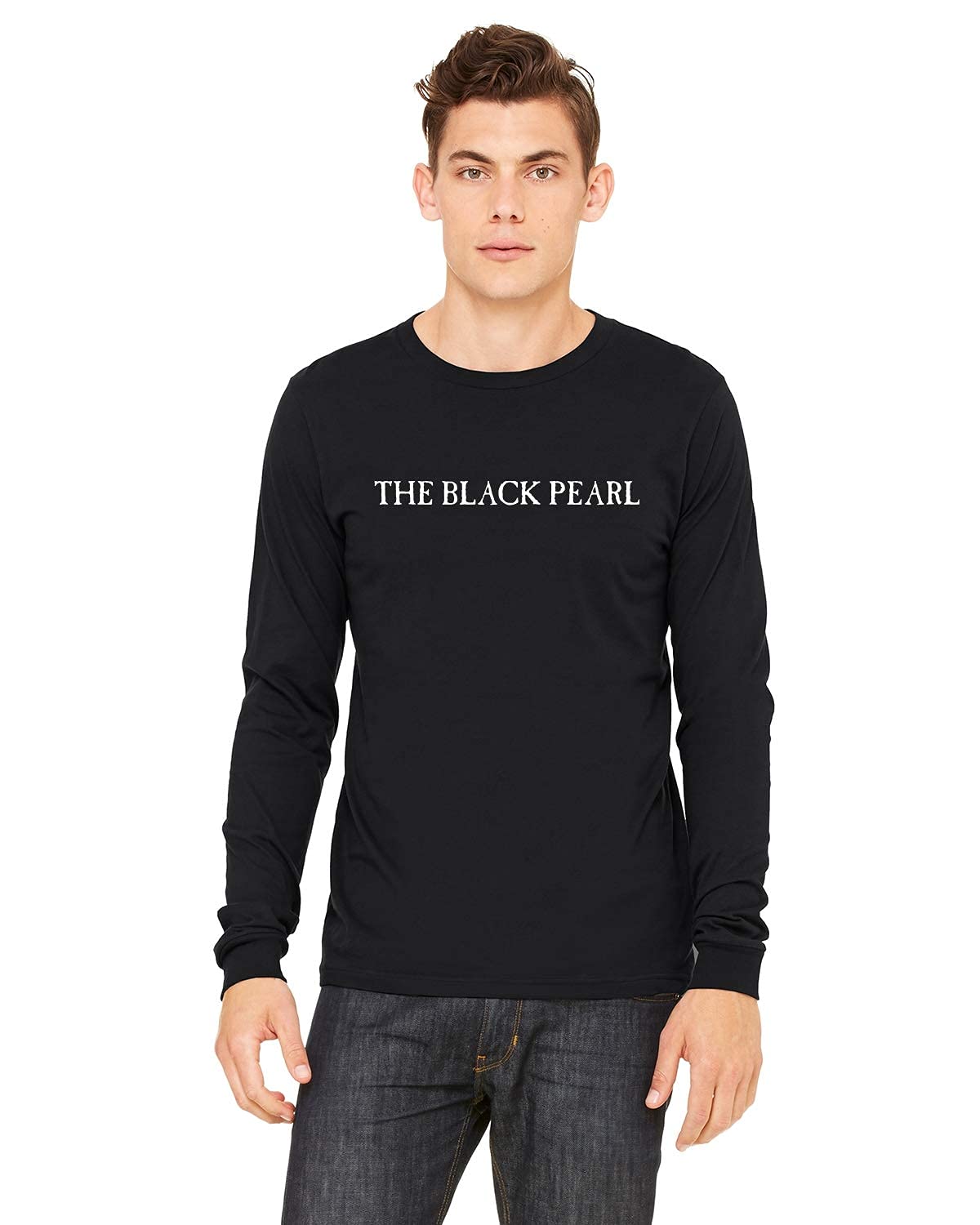 The Black Pearl Long Sleeve Tall Ship Logo 100% Cotton Unisex T-Shirt - Breathable & Stylish | Perfect for Men & Women, Outdoor & Casual Wear