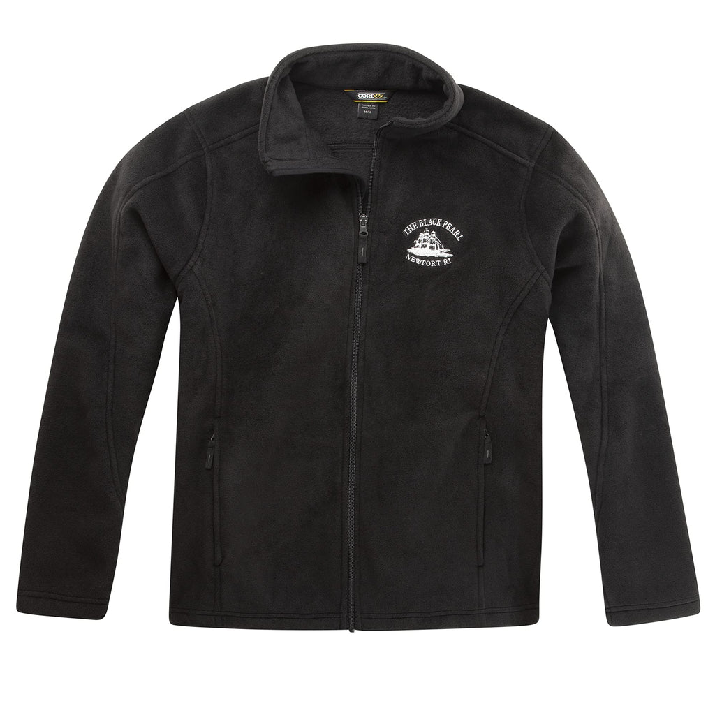 The Black Pearl Men's Fleece Jacket – Lightweight Wind-Resistant Zip-Up with Two Zipper Pockets | Sizes S-XXL | Ship Logo Design