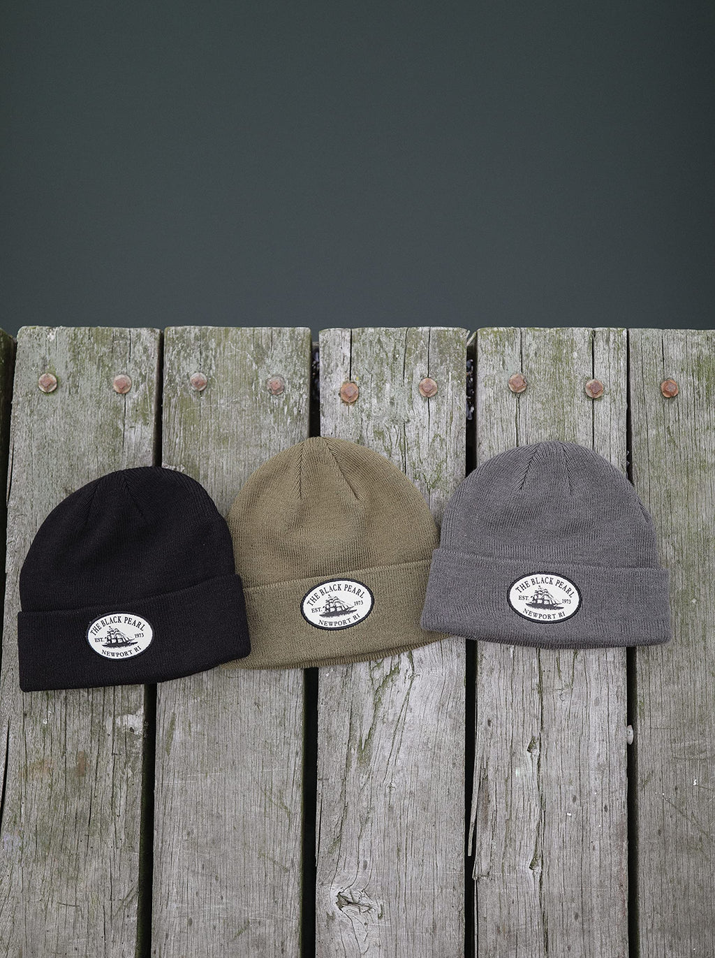 The Black Pearl Beanie Wool Knit Hat with Tall Ship Logo | Warm Winter Unisex Hat, 100% Wool | Stylish, Multi-Color Design
