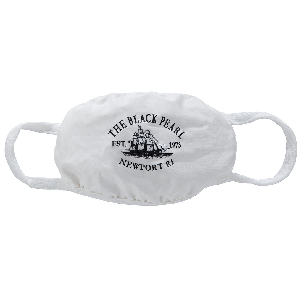 The Black Pearl Face Cover – White & Black Unisex Reusable Mask with Logo | Breathable, Washable & Comfortable Fit