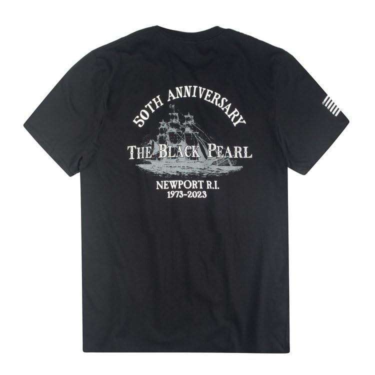 The Black Pearl 50th Anniversary T-Shirt | Limited Edition Unisex Tee Made in USA | 100% Soft Cotton | Classic Crew Neck, Breathable & Comfortable Fit (Black)