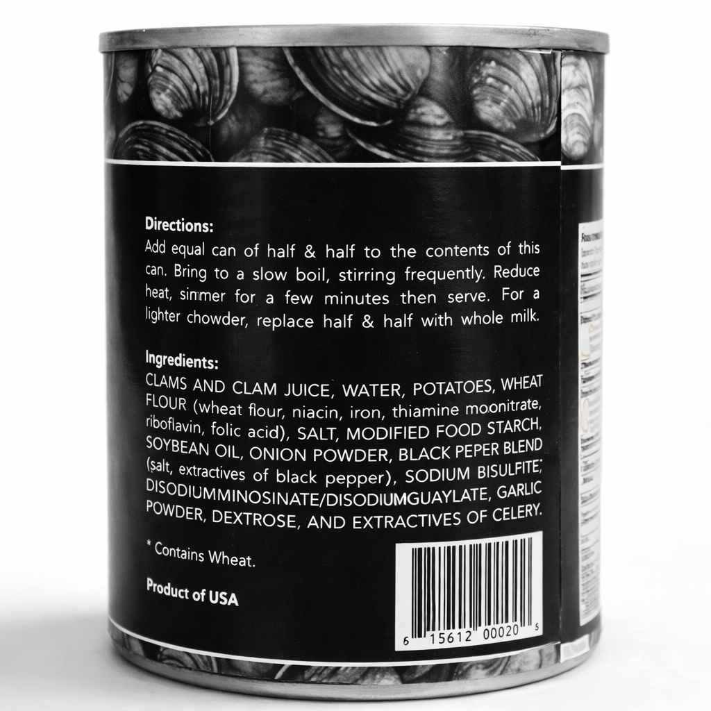 The Black Pearl Clam Chowder – Famous New England Condensed Soup, 51 oz (6 Pack) - Authentic Newport, Rhode Island Recipe