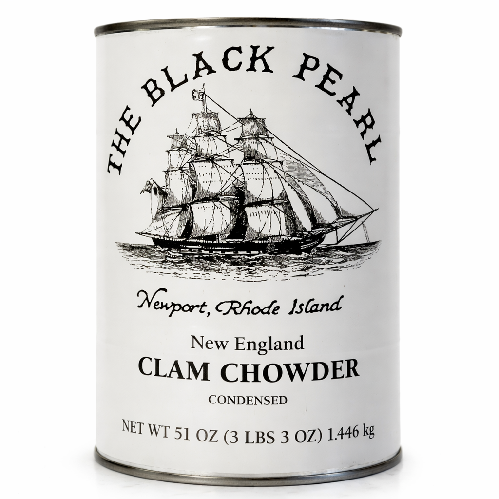 The Black Pearl Clam Chowder – New England Famous Condensed Soup, 51 oz Cans | All Natural Ingredients | Same Recipe Served at The Black Pearl Restaurant (Pack of 3)