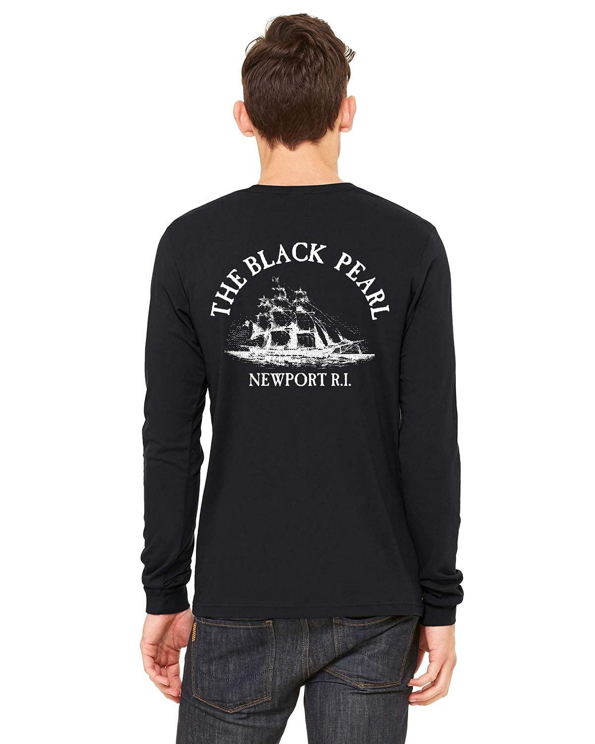 The Black Pearl Long Sleeve Tall Ship Logo 100% Cotton Unisex T-Shirt - Breathable & Stylish | Perfect for Men & Women, Outdoor & Casual Wear