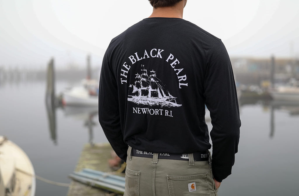 The Black Pearl D-Ring Belt – Adjustable 100% Nylon Strap with Metal Buckle | Unisex Jean Pant Belt with Ship Logo