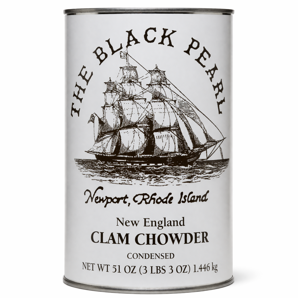 The Black Pearl Clam Chowder – New England Famous Condensed Soup | 51 oz Can | Authentic Recipe from Newport, Rhode Island