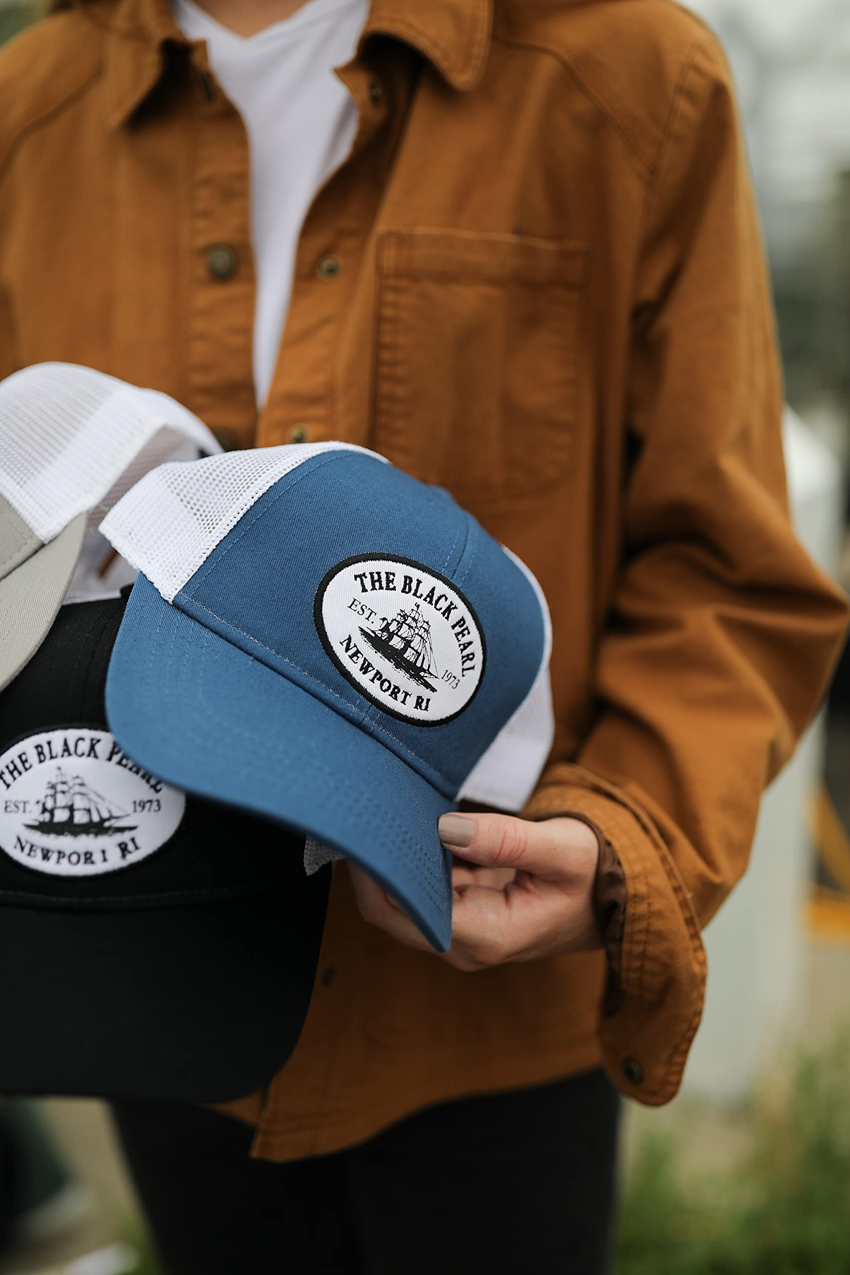 The Black Pearl Adjustable Unisex Cap | Tall Ship Logo Polyester Cotton Cap, Breathable, Stylish, Multi-Color Design