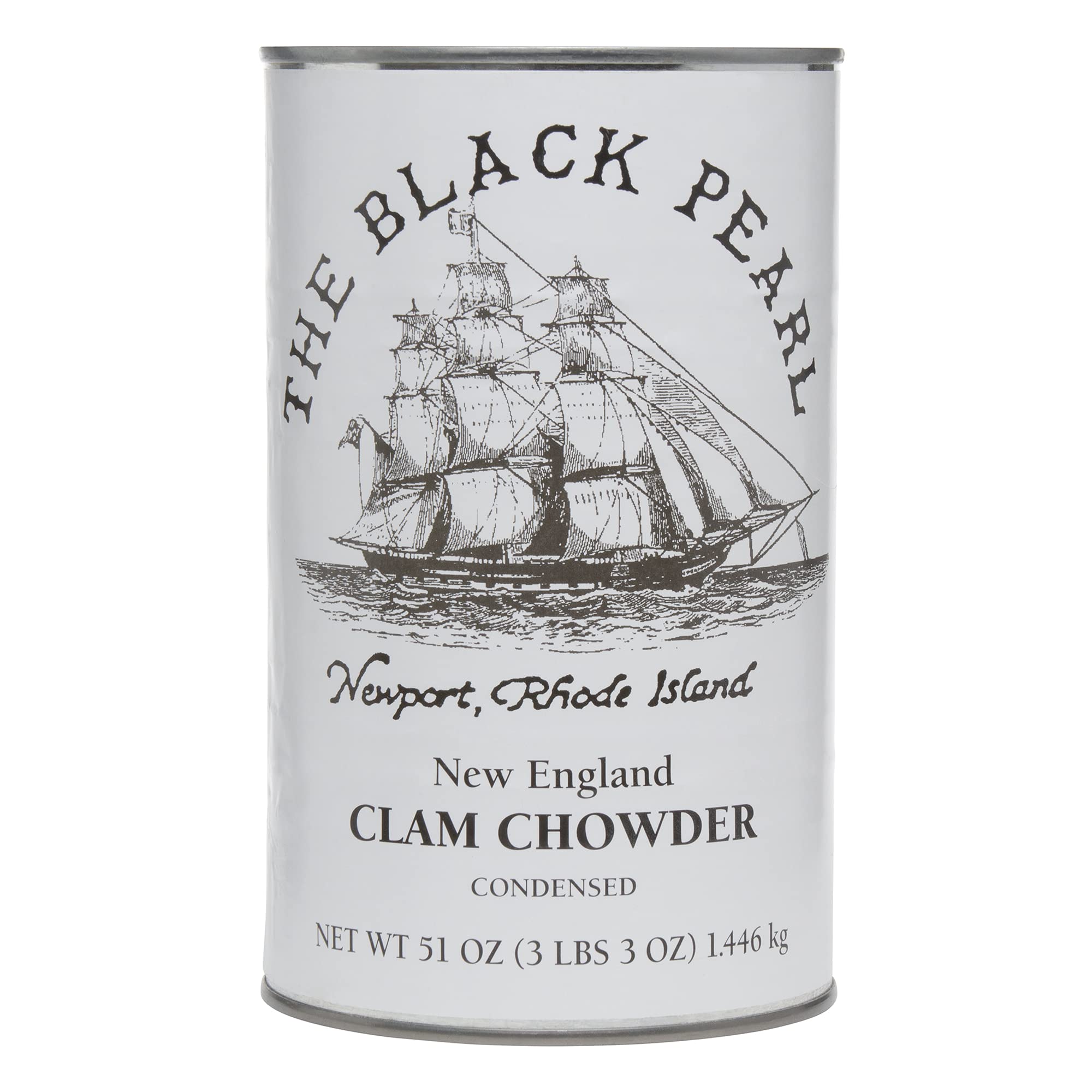 The Black Pearl Clam Chowder – Famous New England Condensed Soup, 51 oz (6 Pack) - Authentic Newport, Rhode Island Recipe