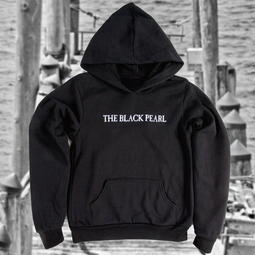 The Black Pearl Kids Hooded Sweatshirt - 100% Cotton Pullover Hoodie for Boys & Girls | Unisex Youth Sizes S, M, L | Made in USA